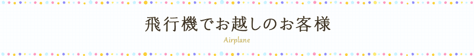 飛行機でお越しのお客様