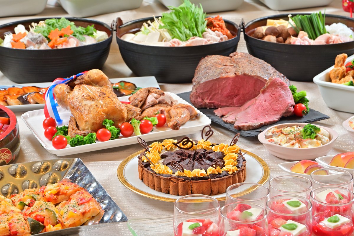 クリスマスのビュッフェ料理