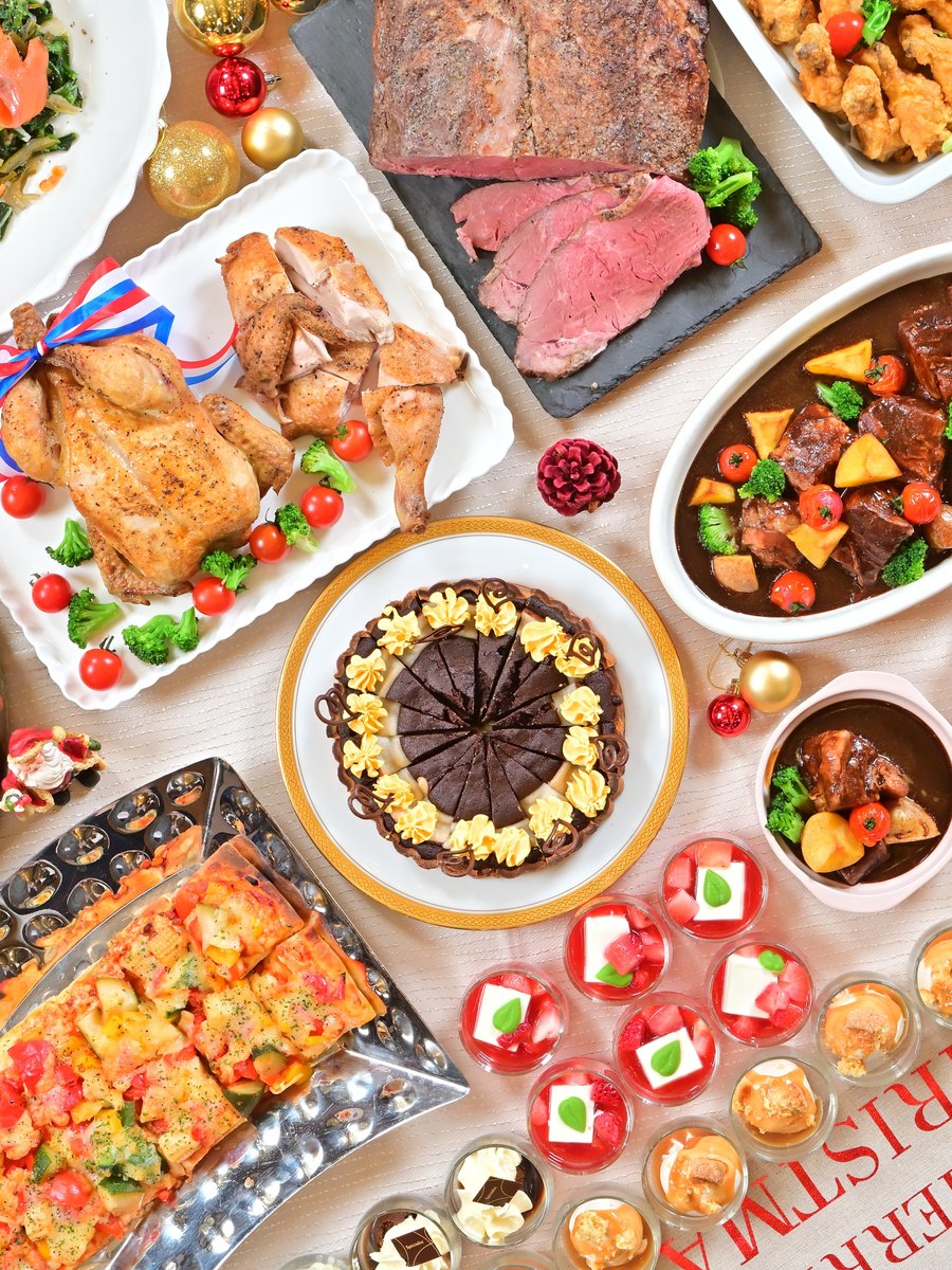 クリスマスのビュッフェ料理
