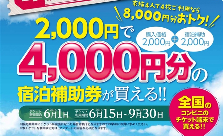 ホテルリステル猪苗代 宿泊補助券14000円券