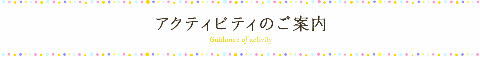 アクティビティのご案内